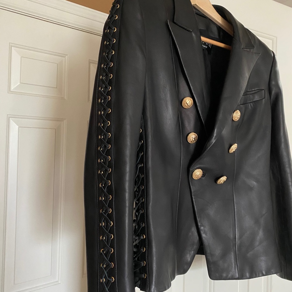 Balmain leather blazer. Size FR42. US10. - Picture 2 of 4